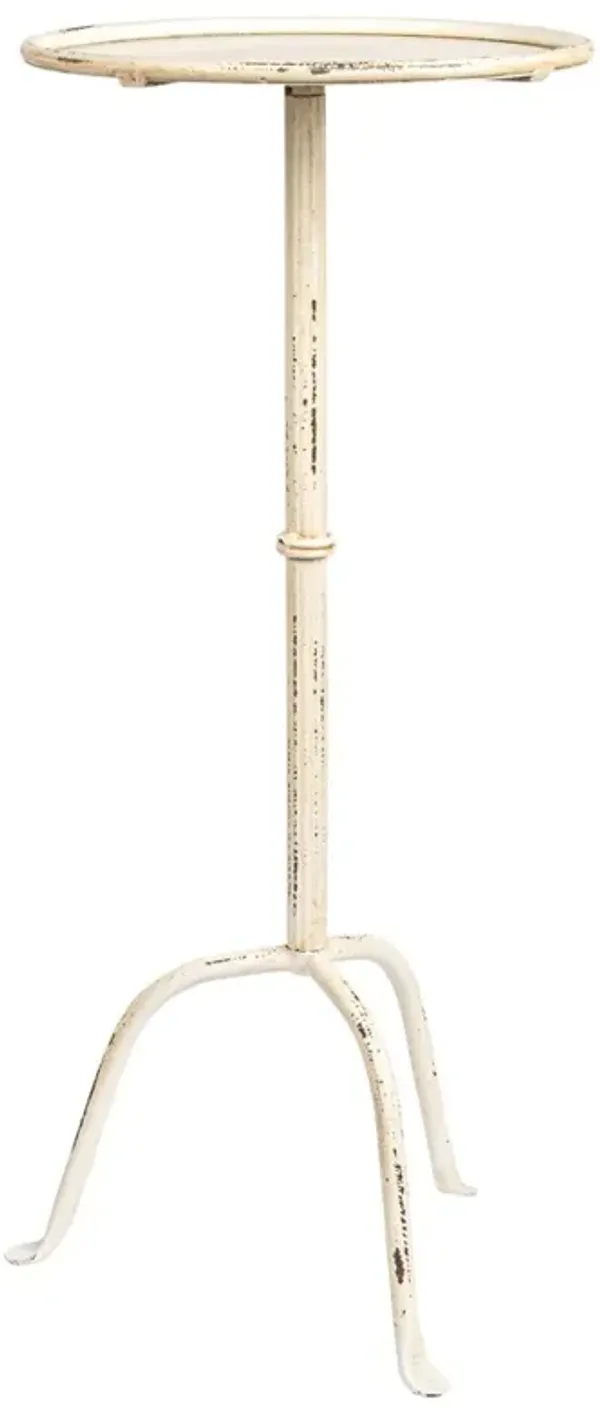 Felix French Country Antique White Iron Round Drink Table