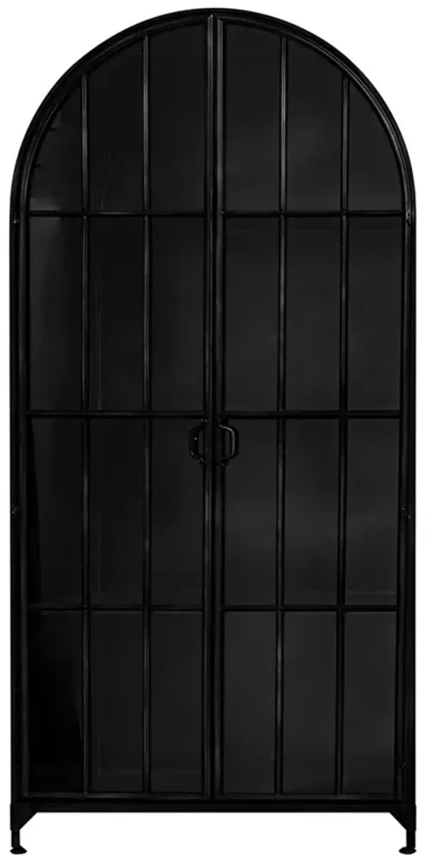 Gabriel Modern Classic Black Iron Arched Display Case