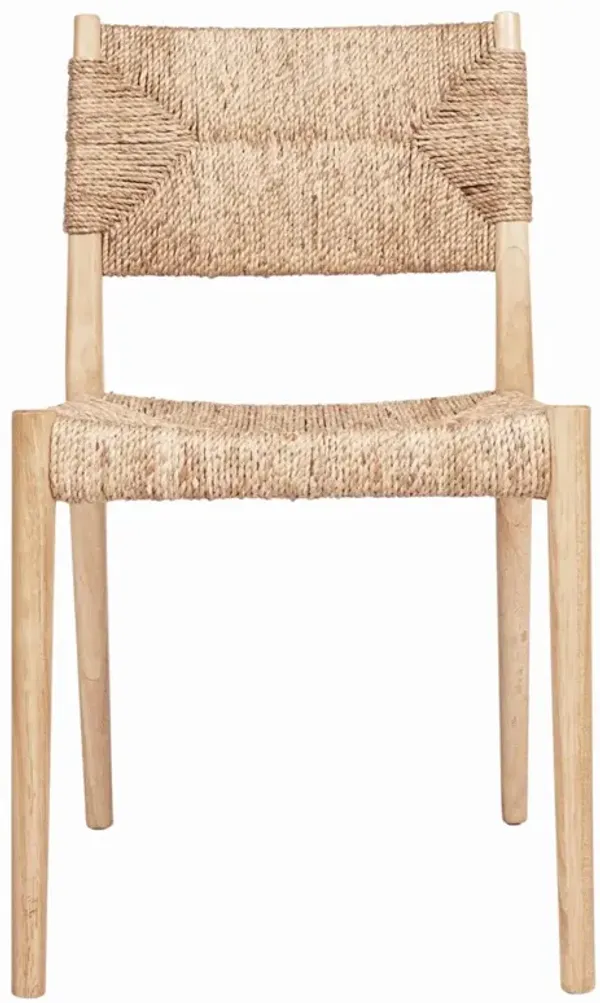 Kiara Coastal Beach Woven Water Hyacinth Dining Side Chair - Set of 2