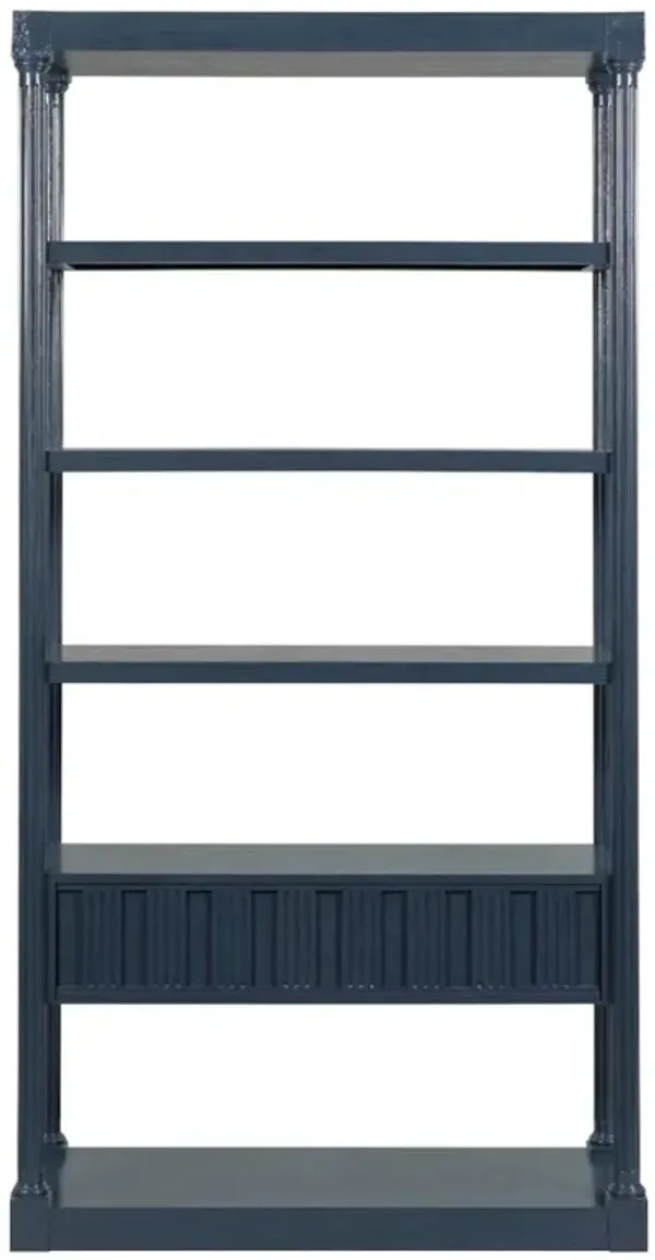 Stetson French Country Navy Blue Oak Bookcase