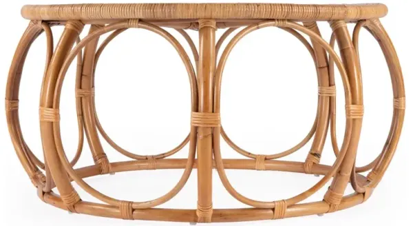 Anza Coastal Beach Natural Rattan Round Coffee Table