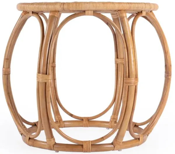 Anza Coastal Beach Natural Rattan Round End Table