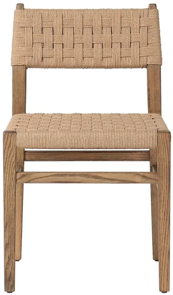 Henry Coastal Natural Woven Oak Wood Dining Chair