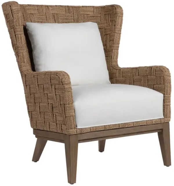 Palecek Dillon Coastal Off White Performance Natural Woven Abaca Wing Chair