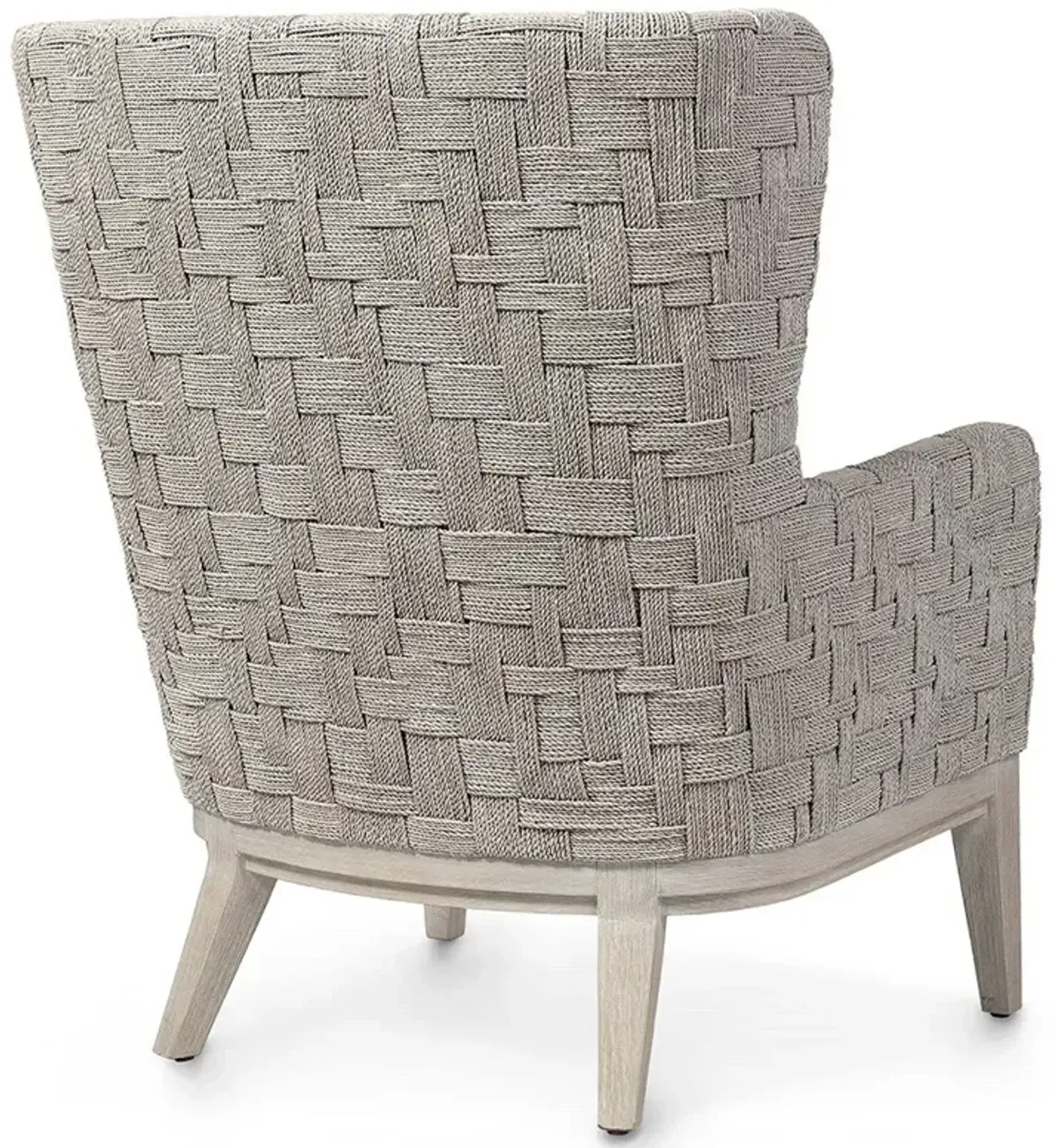 Palecek Dillon Coastal Off White Performance Whitewash Woven Abaca Wing Chair