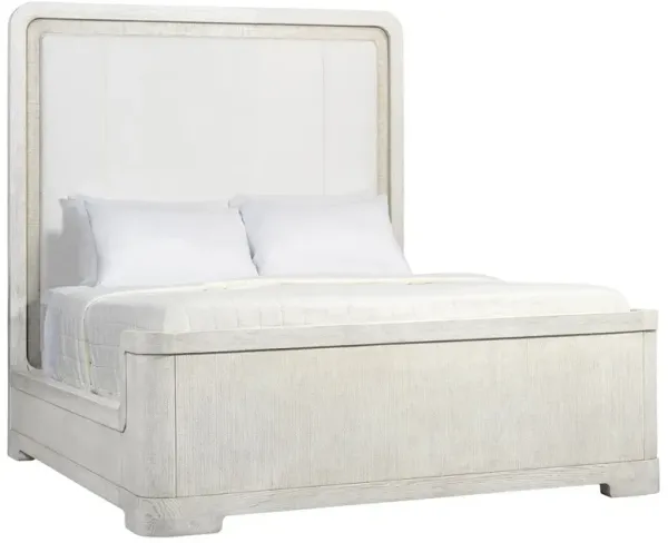 Palecek Argenta Coastal Beach Off White Wood Cane Bed - Queen