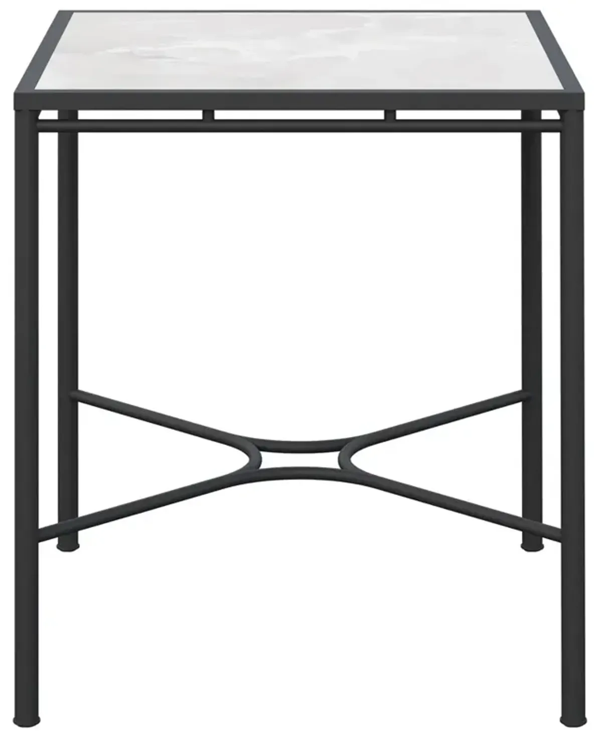 Emeline Helena Dekton Black Iron Square Outdoor Bar Table - 35"