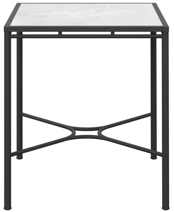 Emeline Helena Dekton Black Iron Square Outdoor Bar Table - 35"