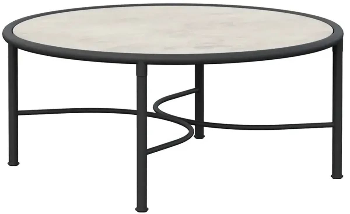 Emeline Albarium Dekton Black Iron Round Outdoor Coffee Table