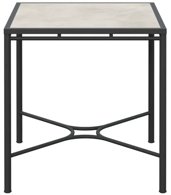 Emeline Albarium Dekton Black Iron Outdoor Counter Table - 35"