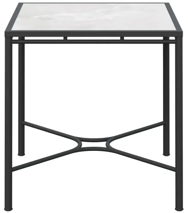 Emeline Helena Dekton Black Iron Outdoor Counter Table - 35"