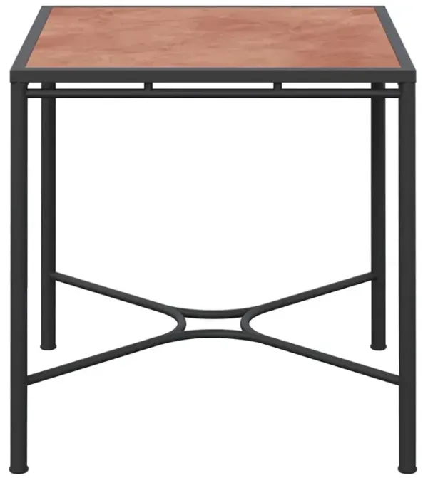 Emeline Umber Dekton Black Iron Square Outdoor Counter Table - 35"