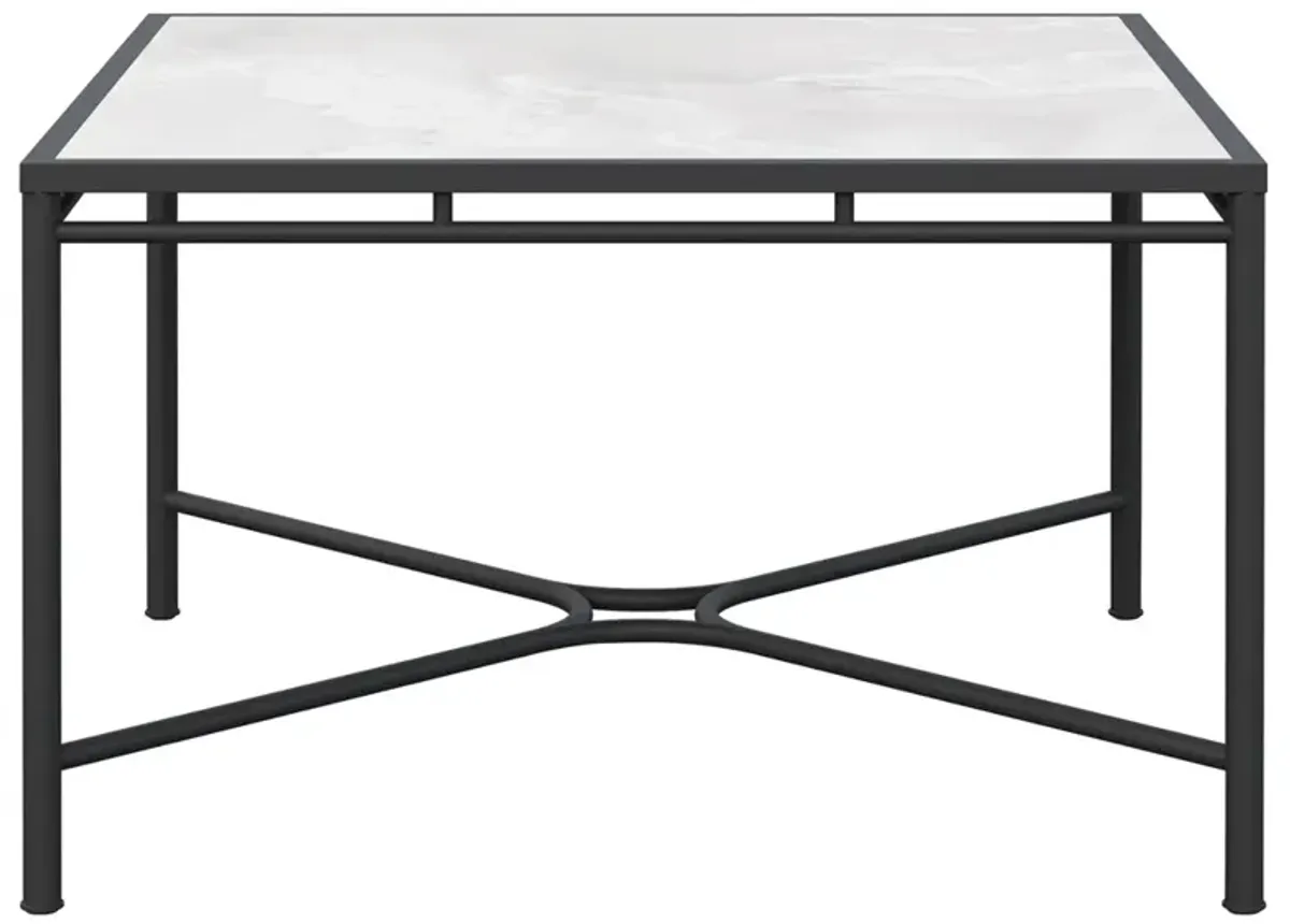 Emeline Helena Dekton Black Iron Square Outdoor Dining Table - 48"