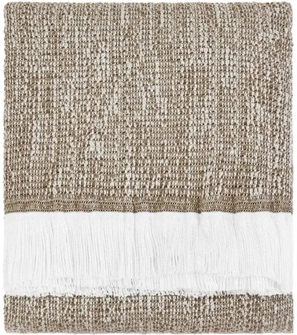Haleigh Brown Crosshatch Textured Indoor / Outdoor Throw Blanket
