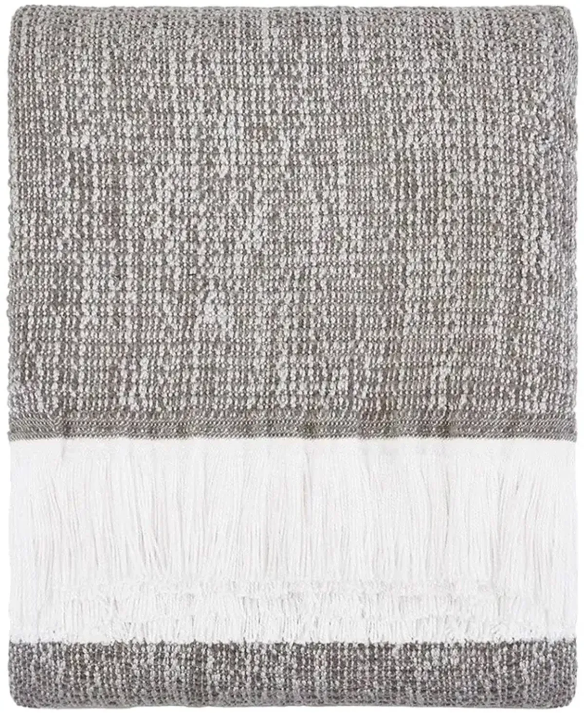 Haleigh Grey Crosshatch Textured Indoor / Outdoor Throw Blanket
