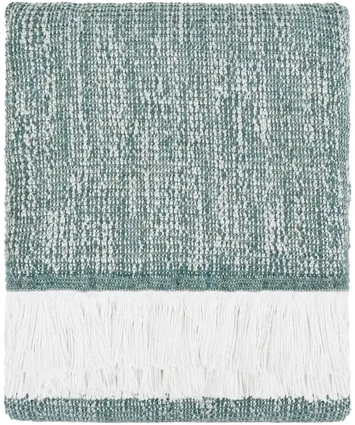 Haleigh Teal Green Crosshatch Textured Indoor / Outdoor Throw Blanket
