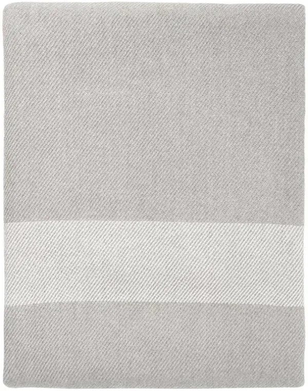 Shiloh Grey Band Handwoven Indoor / Outdoor Throw Blanket