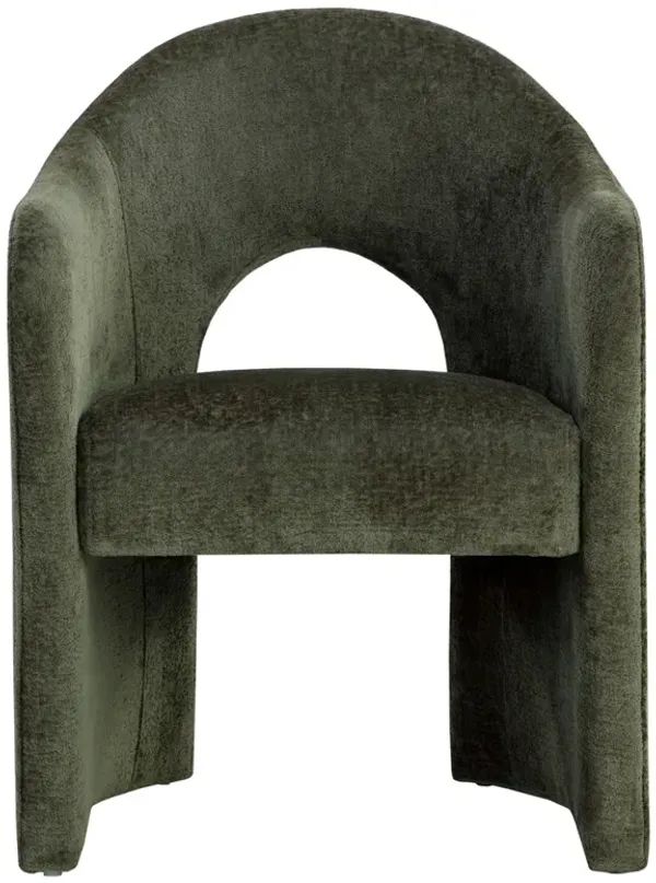 Haley Modern Classic Green Velvet Dining Arm Chair