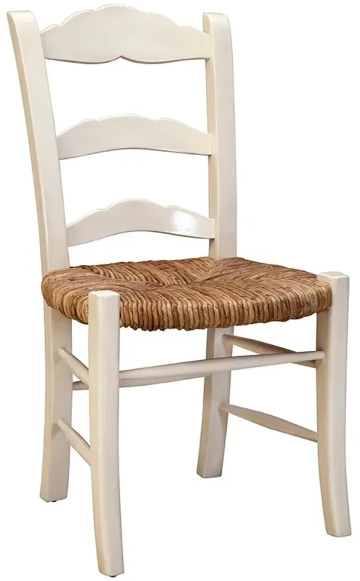 Calvin Updated Traditional Cream Wood Woven Dining Side Chair