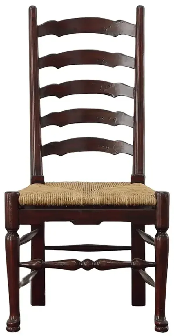 Ezra Updated Traditional Brown Wood Woven Dining Side Chair