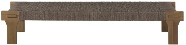 Judy Coastal Beach Brown Teak Rectangular Woven Outdoor Coffee Table