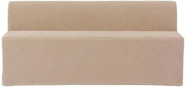 Marin Coastal Beach Beige Linen Slipcovered Dining Bench - 72"