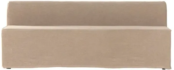 Marin Coastal Beach Beige Linen Slipcovered Dining Bench - 82"