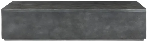 Lenka Modern Classic Dark Grey Aluminum Rectangular Outdoor Block Coffee Table