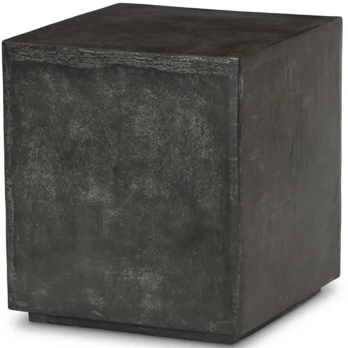 Lenka Modern Classic Dark Grey Aluminum Square Outdoor Block End Table