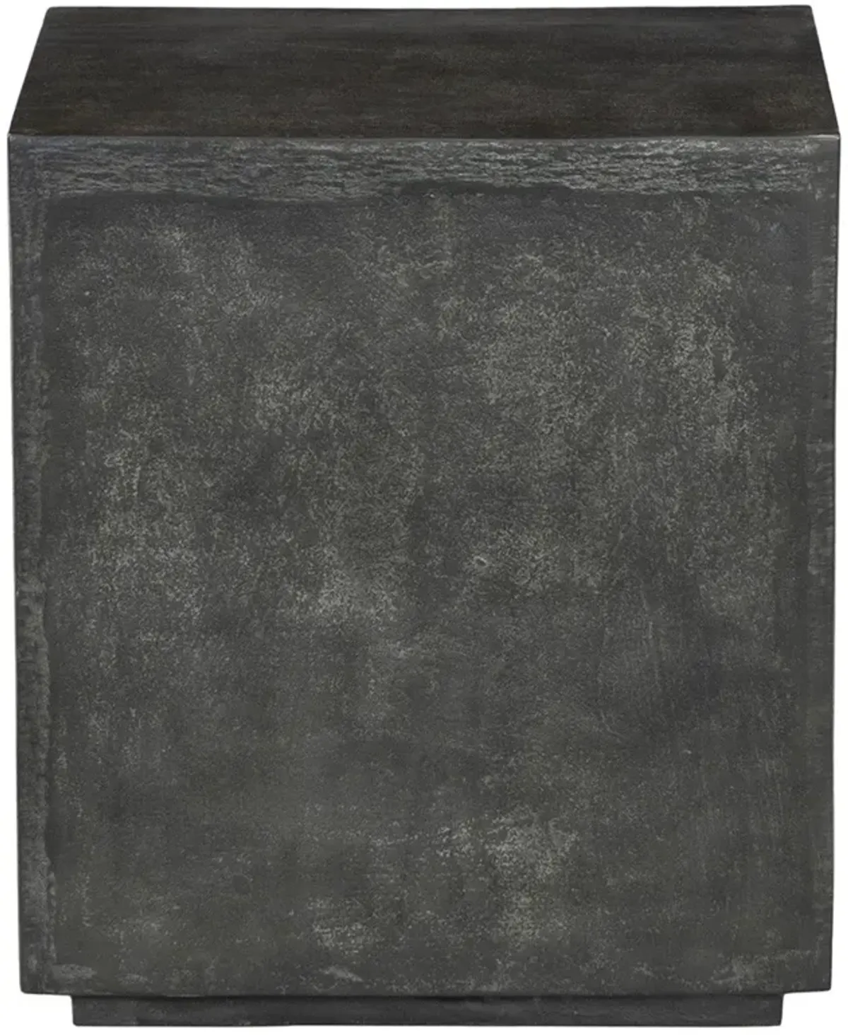 Lenka Modern Classic Dark Grey Aluminum Square Outdoor Block End Table