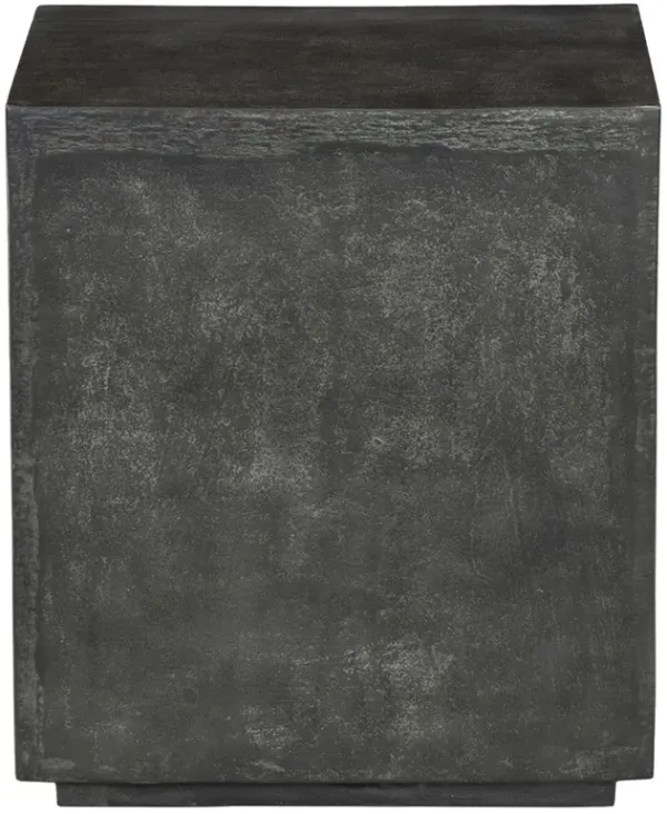 Lenka Modern Classic Dark Grey Aluminum Square Outdoor Block End Table