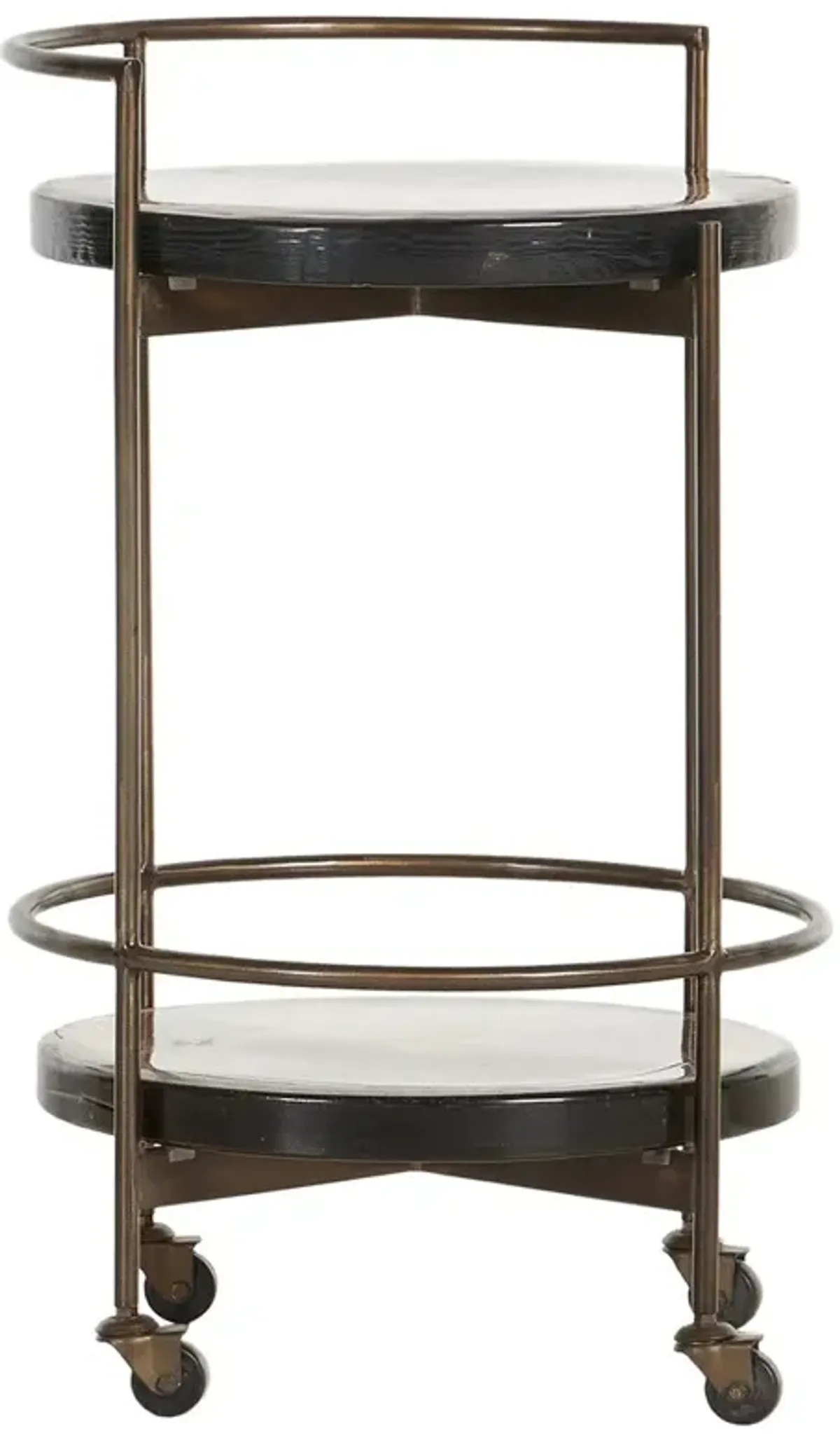 Ovidia Modern Classic Smoked Brown Glass Brass Bar Cart