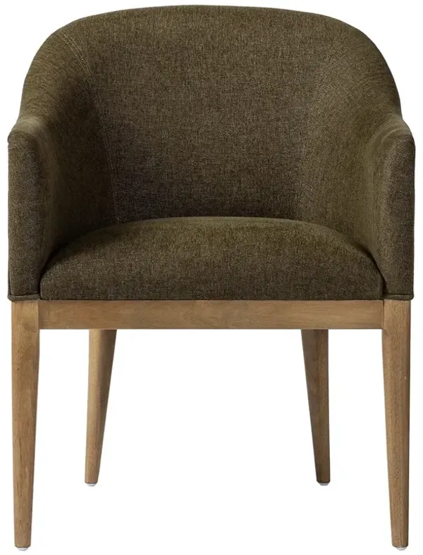 Lovren Modern Classic Olive Performance Wood Dining Arm Chair