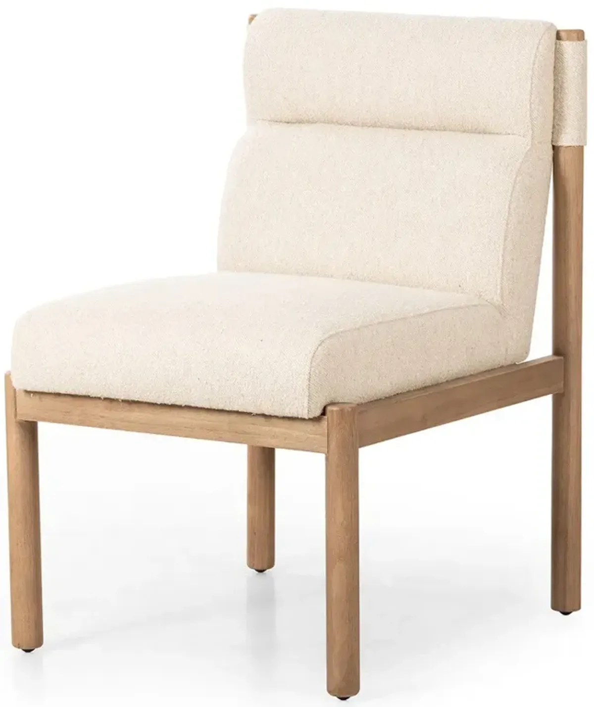 Elodie Modern Classic Cream Performance Boucle Wood Dining Side Chair