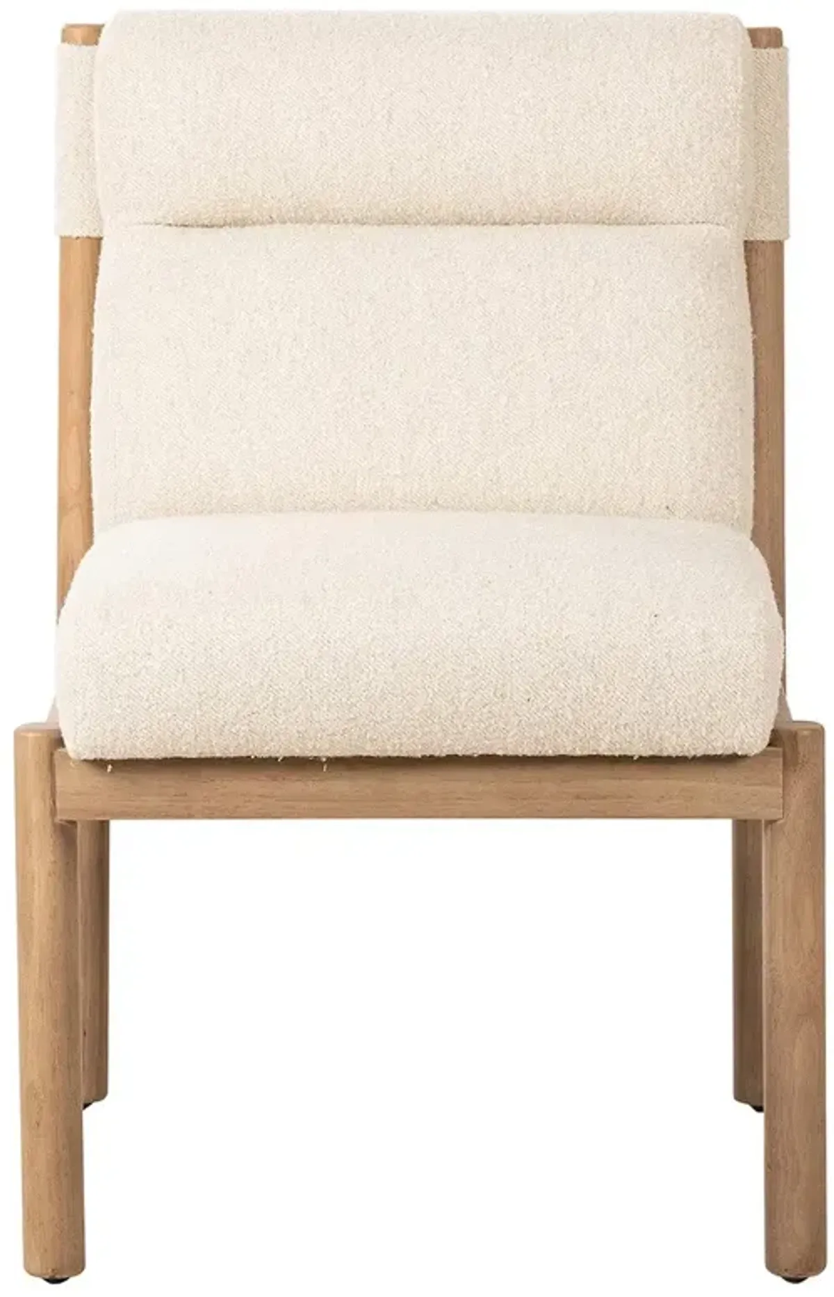 Elodie Modern Classic Cream Performance Boucle Wood Dining Side Chair