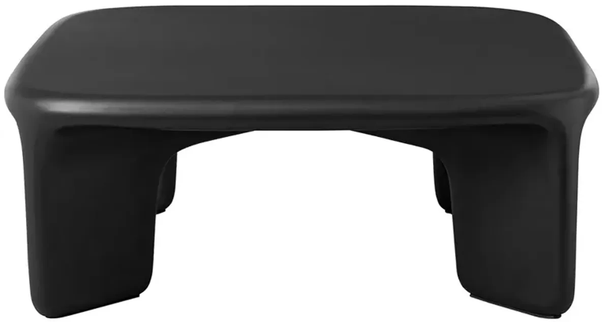 Dante Modern Classic Black Concrete Square Outdoor Coffee Table