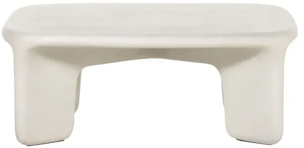 Dante Modern Classic White Concrete Square Outdoor Coffee Table