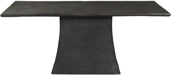 Alosio Modern Classic Aged Grey Aluminum Rectangular Outdoor Dining Table - 72"