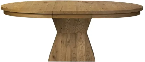 Samia Rustic Lodge Brown Oak Wood Oval Extendable Dining Table - 60-80"