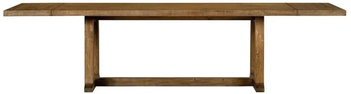 Holland Rustic Lodge Brown Wood Rectangular Extendable Dining Table - 87-120"
