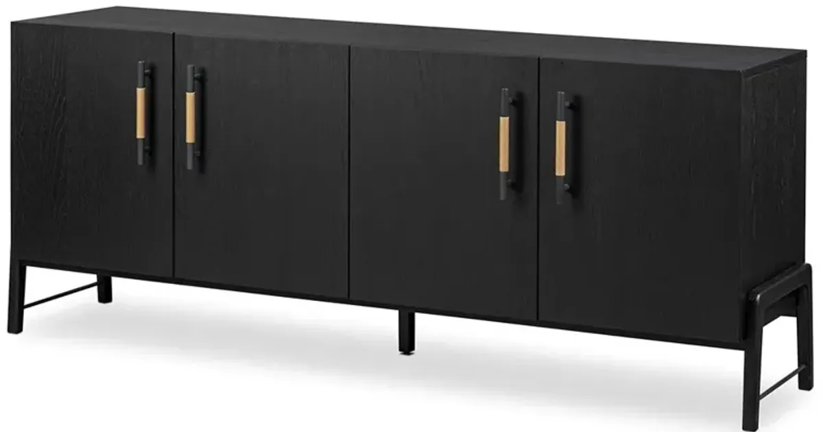 Matthew Modern Classic Black Oak Wood Sideboard