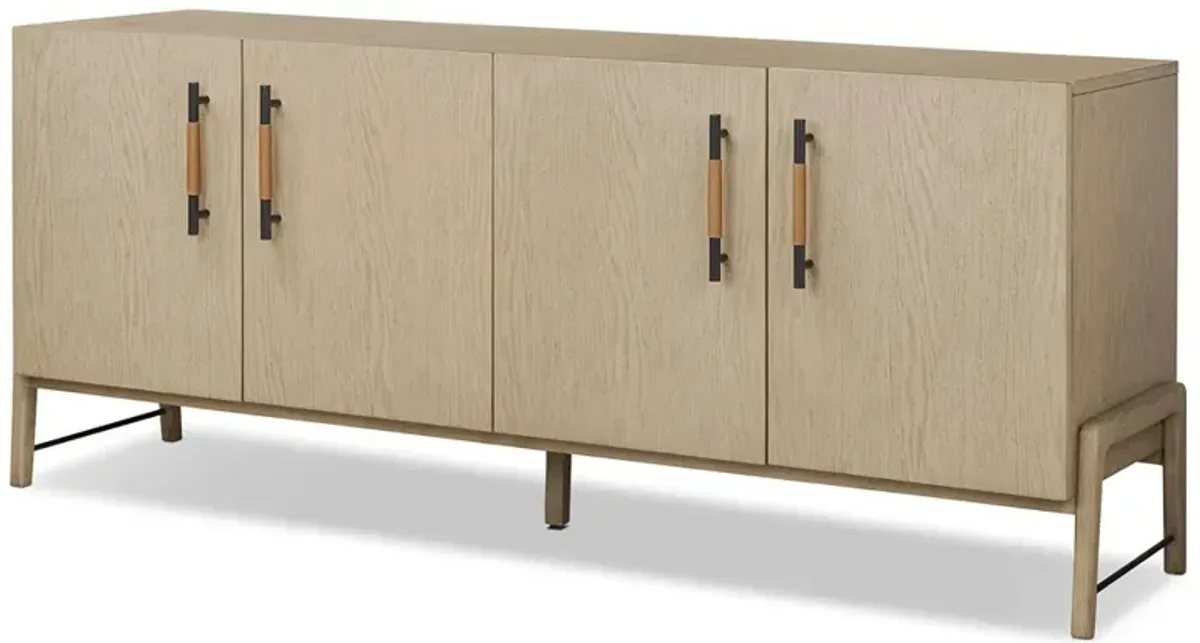 Matthew Modern Classic Brown Oak Wood Sideboard