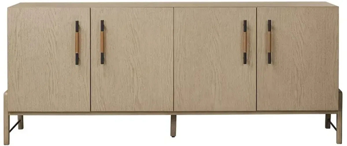 Matthew Modern Classic Brown Oak Wood Sideboard