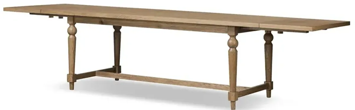 Blaine Updated Traditional Brown Oak Extendable Dining Table - 88-124"