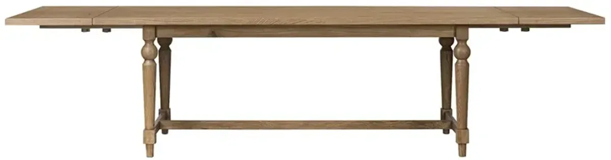 Blaine Updated Traditional Brown Oak Extendable Dining Table - 88-124"