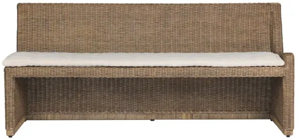 Senna Broadway Dune Linen Woven Dining Bench - Right Arm Facing - 72"