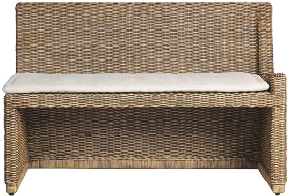 Senna Broadway Dune Linen Woven Dining Bench - Right Arm Facing - 49"