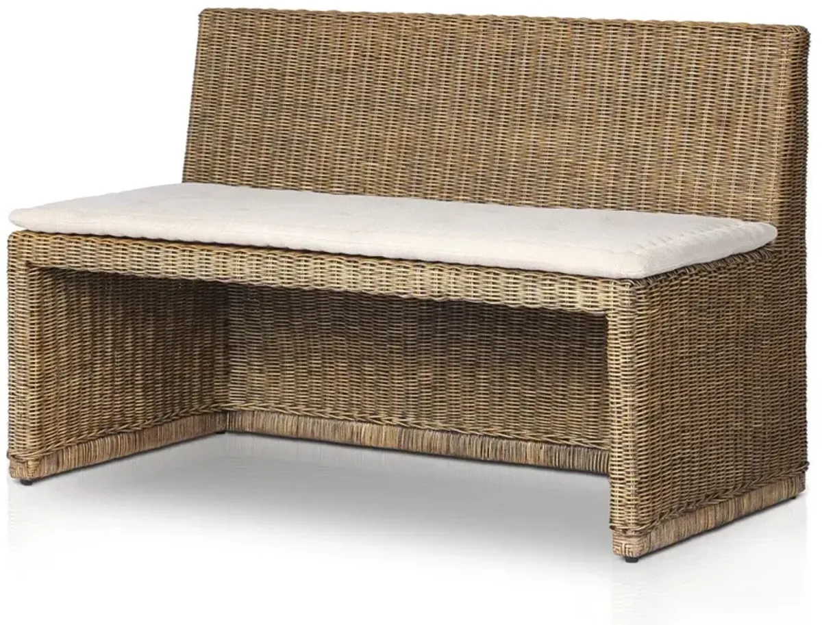 Senna Broadway Dune Linen Woven Dining Bench - 49"