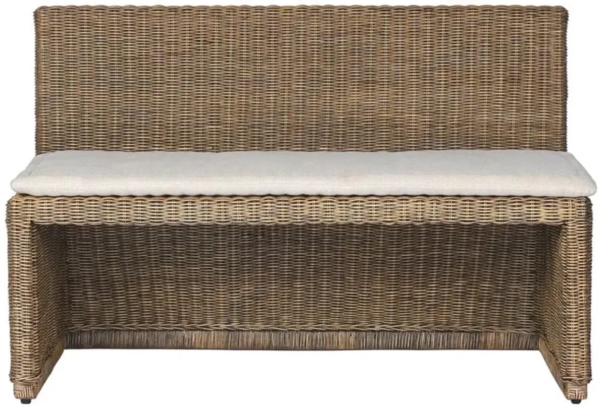 Senna Broadway Dune Linen Woven Dining Bench - 49"