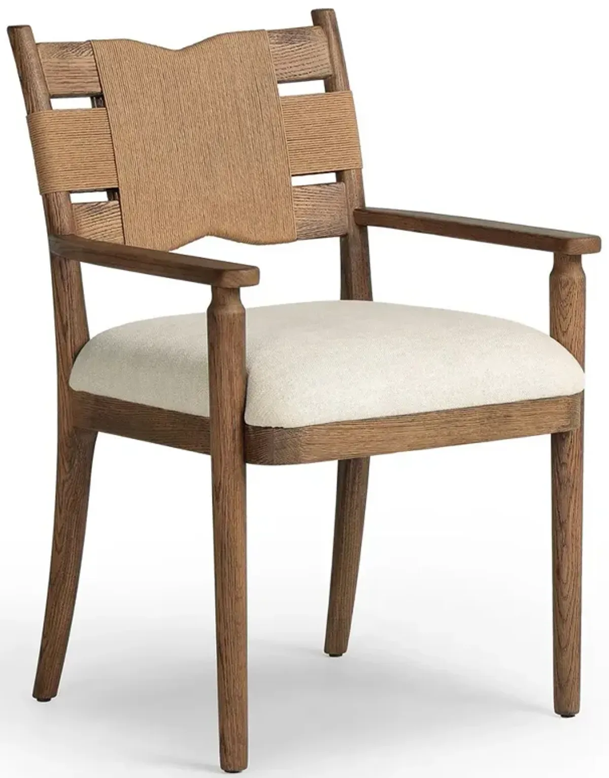 Tova Light Buff Oak Wood Dining Arm Chair